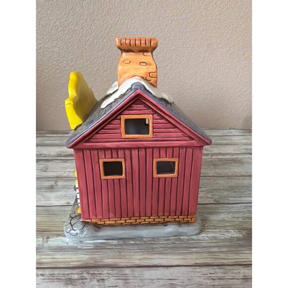 1988 Lefton Colonial Village Barbershop 06501 Lighted Bldg w/Cord + 2 Figurines - Picture 3 of 15